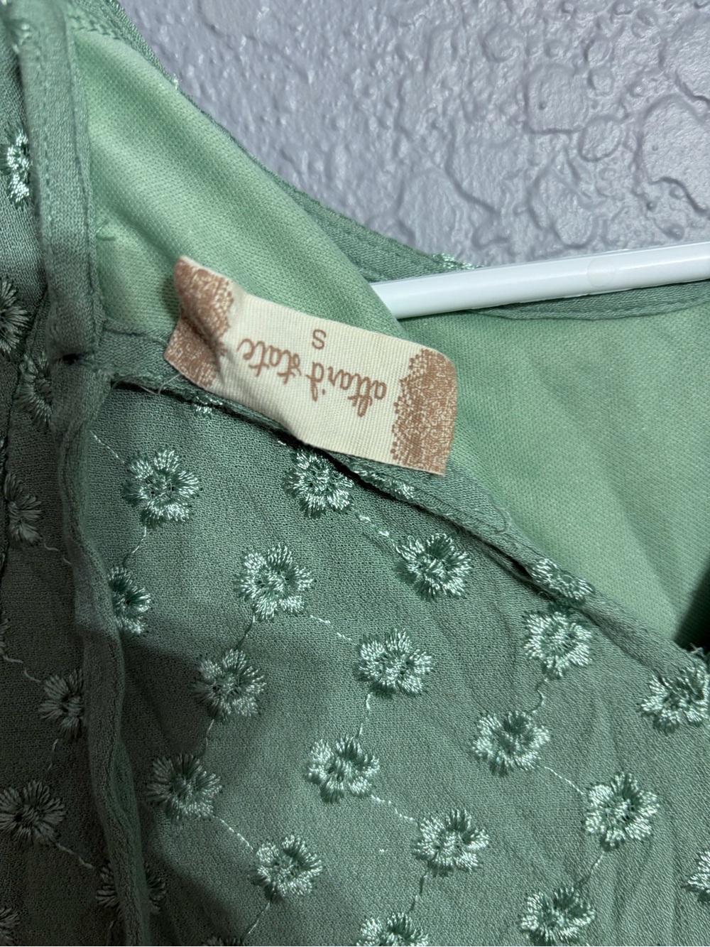 Altar'd State Sage Green Floral Peplum Tie-Back Top - Picture 4 of 4